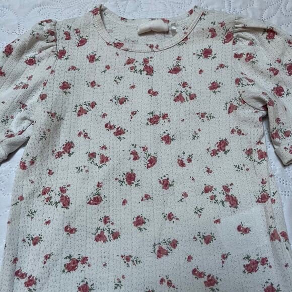 Cotton On Floral Print Pointelle Shirt Size 3 - Picture 4 of 5